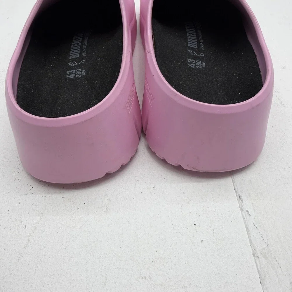 Birkenstock Super Birki Clog Sandals Mens Size 10 Pink Slip Resistant Work Shoes
